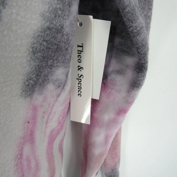 Theo & Spence Tie-Dye Hooded Top V-Neck Kangaroo Pocket Medium NWT $68 - Picture 4 of 5